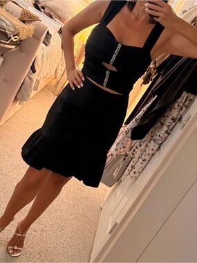 Sandro Black Mini Skirt with Flared Hem